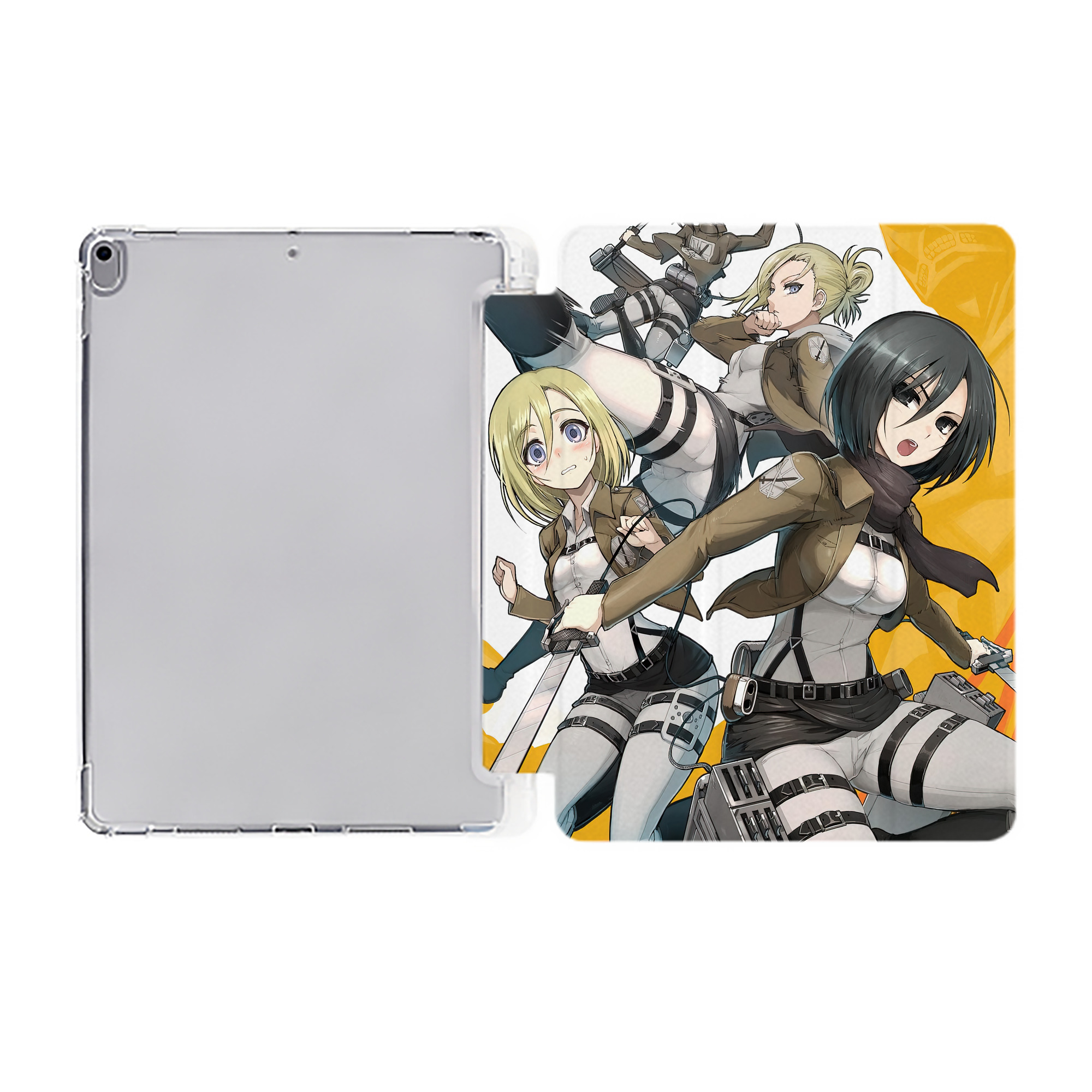 （画像用） 進撃の巨人 Attack on Titan IPad ケース ペン収納付き 三つ折りスタンド PUレザー×シリコン 対応機種9.5/10.5/10.9インチ